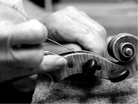A violin being tuned